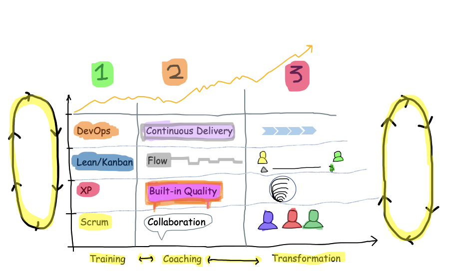 Gradual Agile Transformation with Customization of Agile Practices