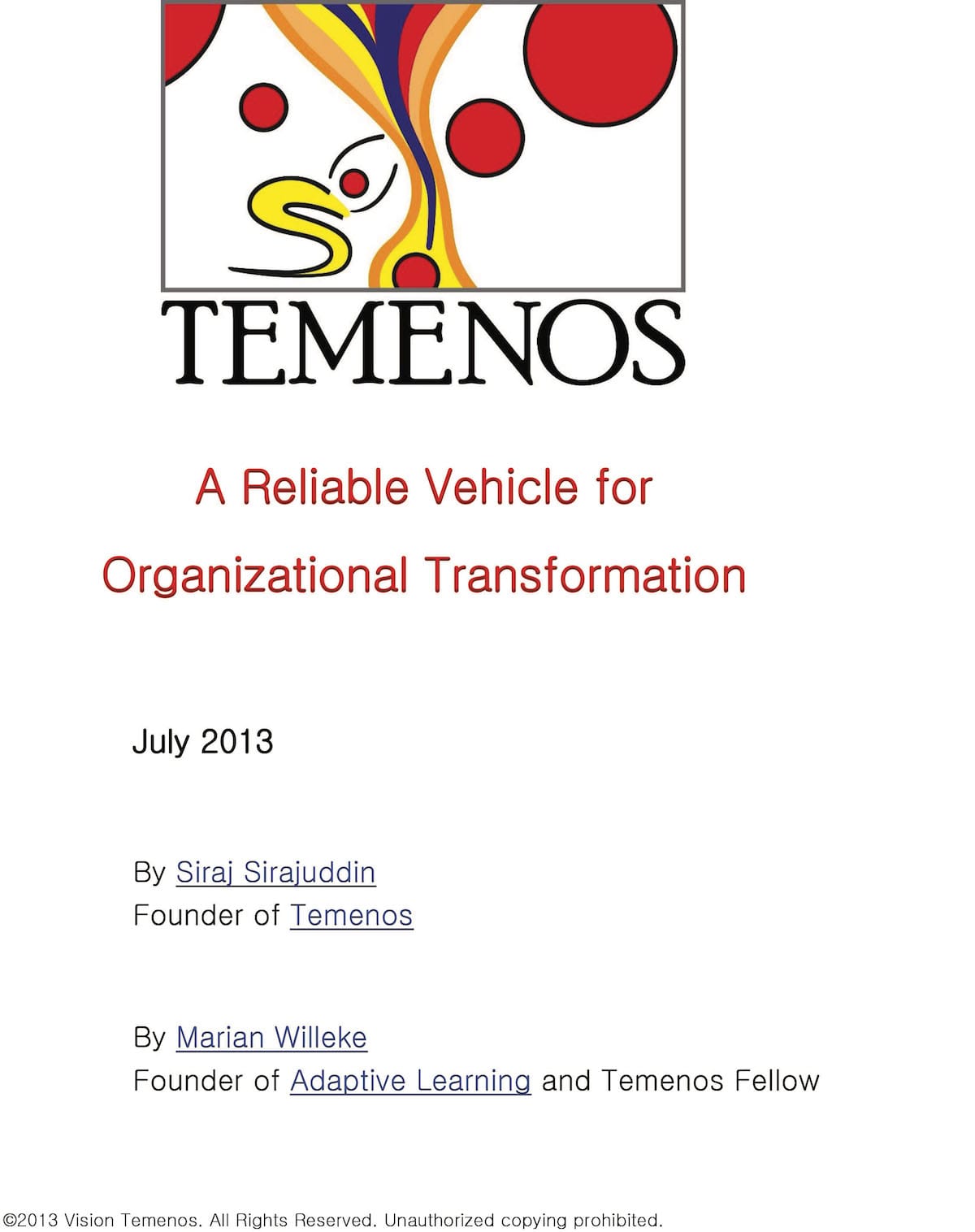 Temenos - A Reliable Vehicle for Organizational Transformation